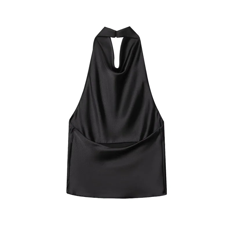 The Chloe Satin Halter Top