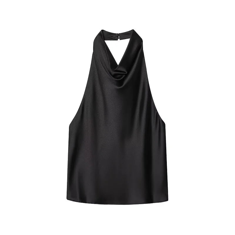 The Chloe Satin Halter Top
