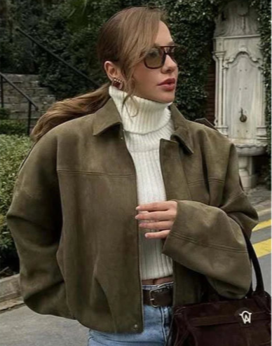 The Verona Suede Bomber Jacket