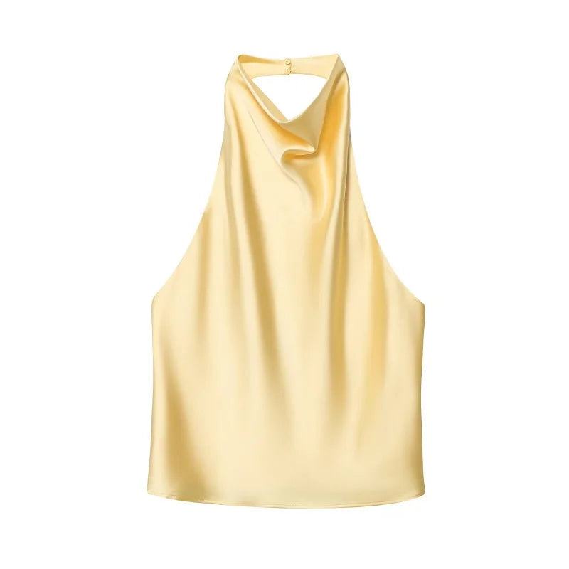 The Chloe Satin Halter Top