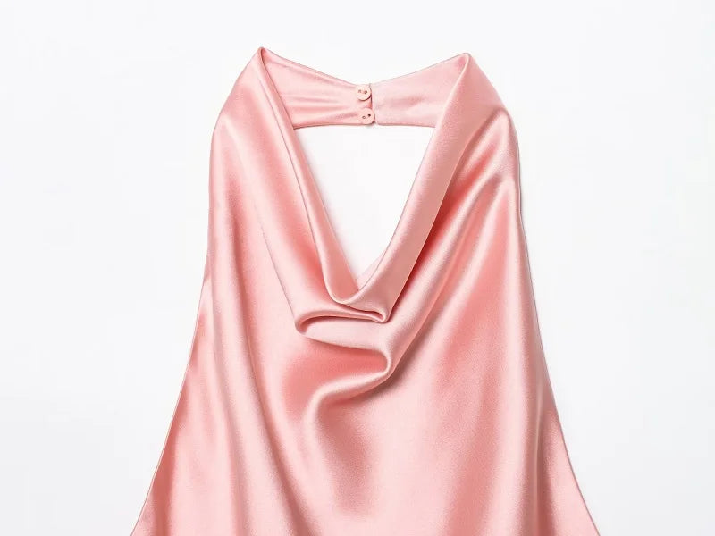 The Chloe Satin Halter Top