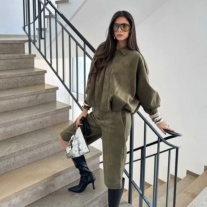 The Sloane Suede Co-ord Set